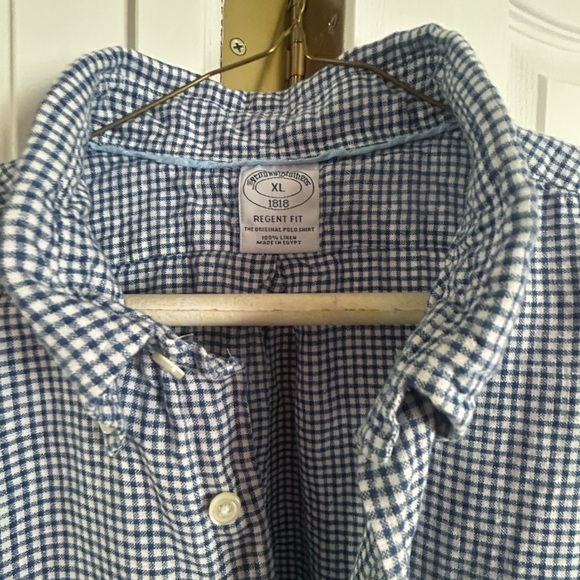 Brooks Brothers Navy Checkered Button Down Shirt - Picture 2 of 3